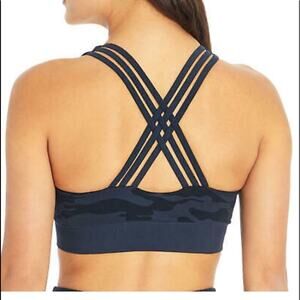 Marika Sport Performance Seamless Sports Bra Dry-Wik Dark Navy Camo NWT S